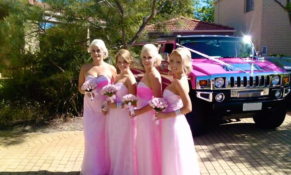 Pink Wedding Limo Hire Mansfield