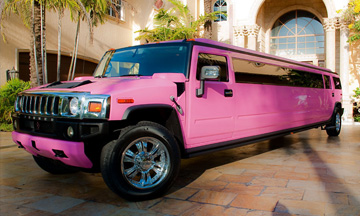 Pink Wedding Limousine